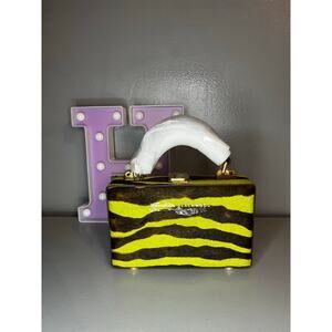 Brandon Blackwood Slim Trunk in Green Zebra Ponyhair with Brass Hardware